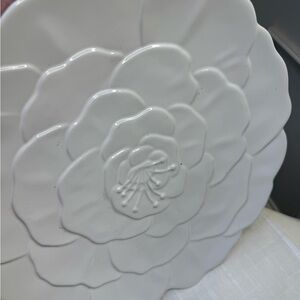 Vintage Studio Nova Large White Hibiscus Serving Platter Japan